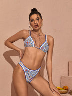 Flowering Girl Women Marleigh Printed Bikini Two Piece Set In Blue