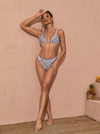 Flowering Girl Women Marleigh Printed Bikini Two Piece Set In Blue
