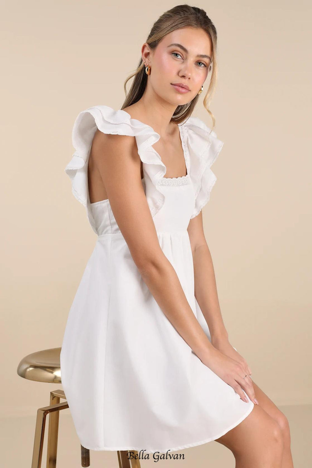 Marvelous Time White Ruffled Mini Dress