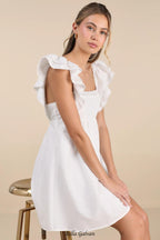Marvelous Time White Ruffled Mini Dress