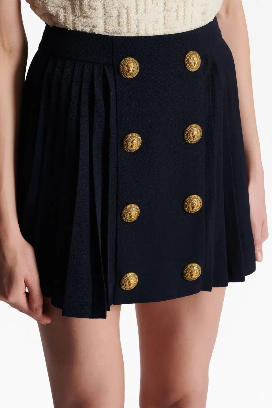 Flowering Girl Women Megumi Gold Button Pleated Mini Skirt