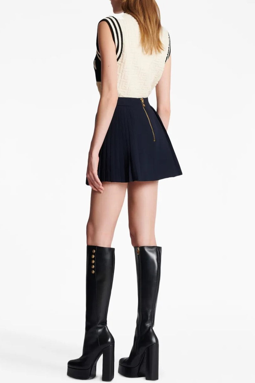 Flowering Girl Women Megumi Gold Button Pleated Mini Skirt