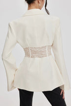 Flowering Girl Women Melany See Through Lace Up Shirt in White