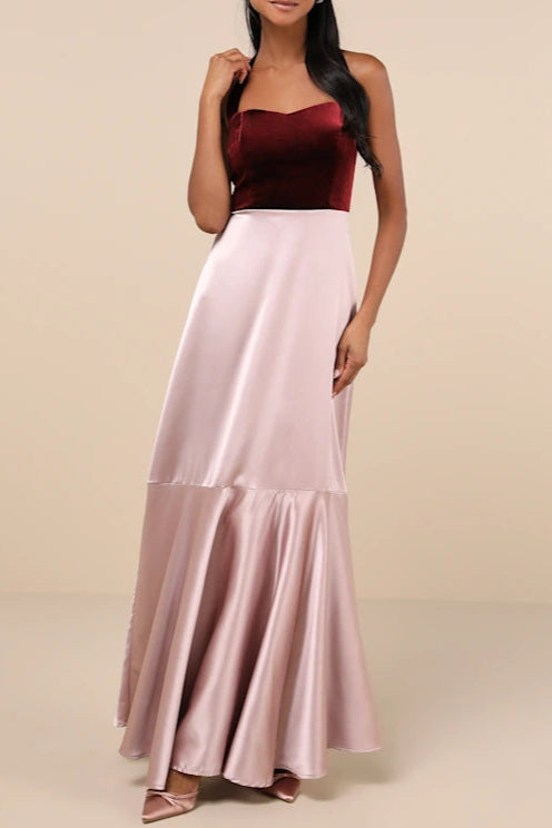 Flowering Girl Women Mesmerizing Impression Mauve Pink Mixed Media Halter Maxi Dress Lulus