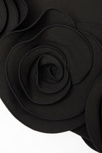 Miamor Floral Appliqué Mini Dress - Black