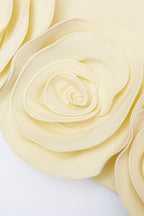 Miamor Floral Appliqué Mini Dress - Yellow