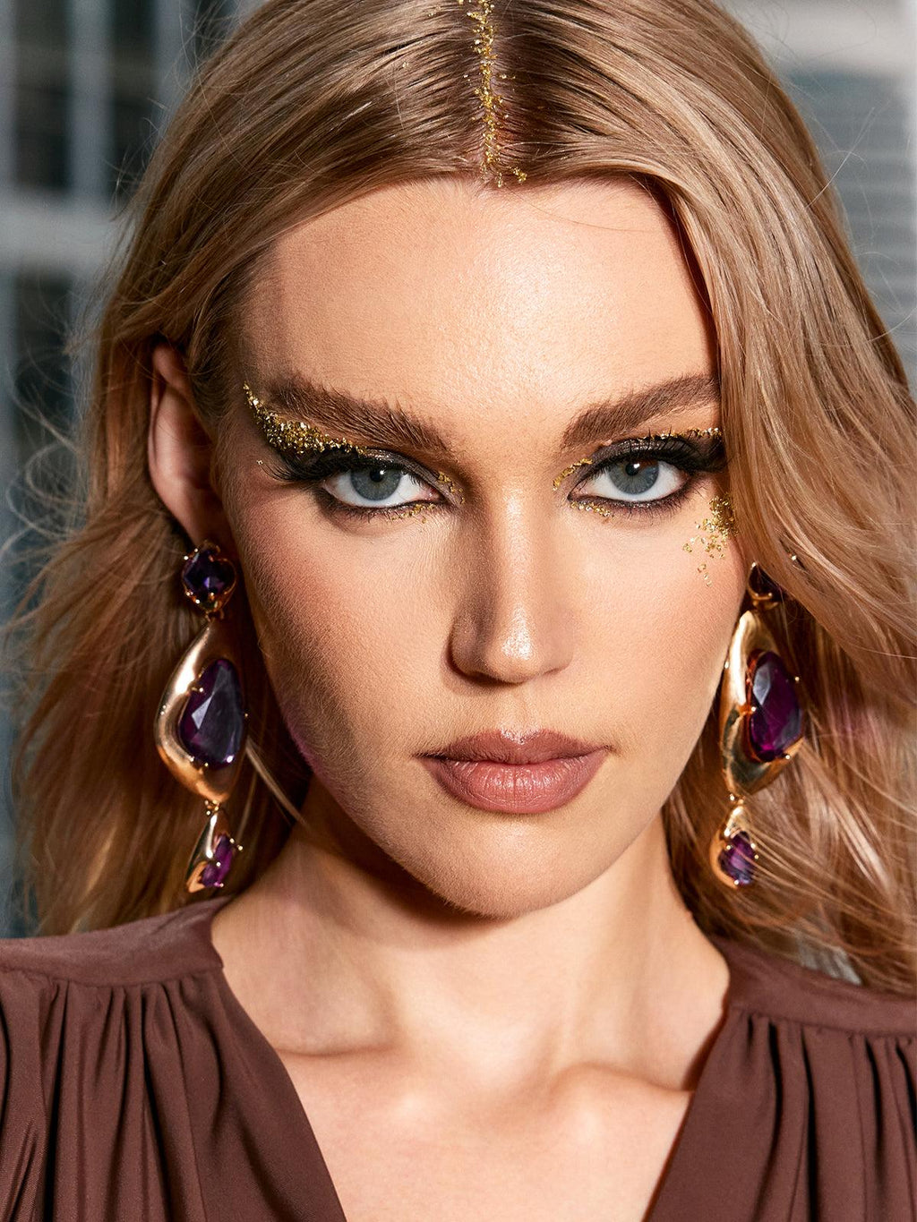Flowering Girl Women Mikko Geometric Rhinestone Earrings