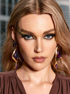Flowering Girl Women Mikko Geometric Rhinestone Earrings