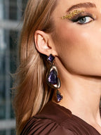 Flowering Girl Women Mikko Geometric Rhinestone Earrings