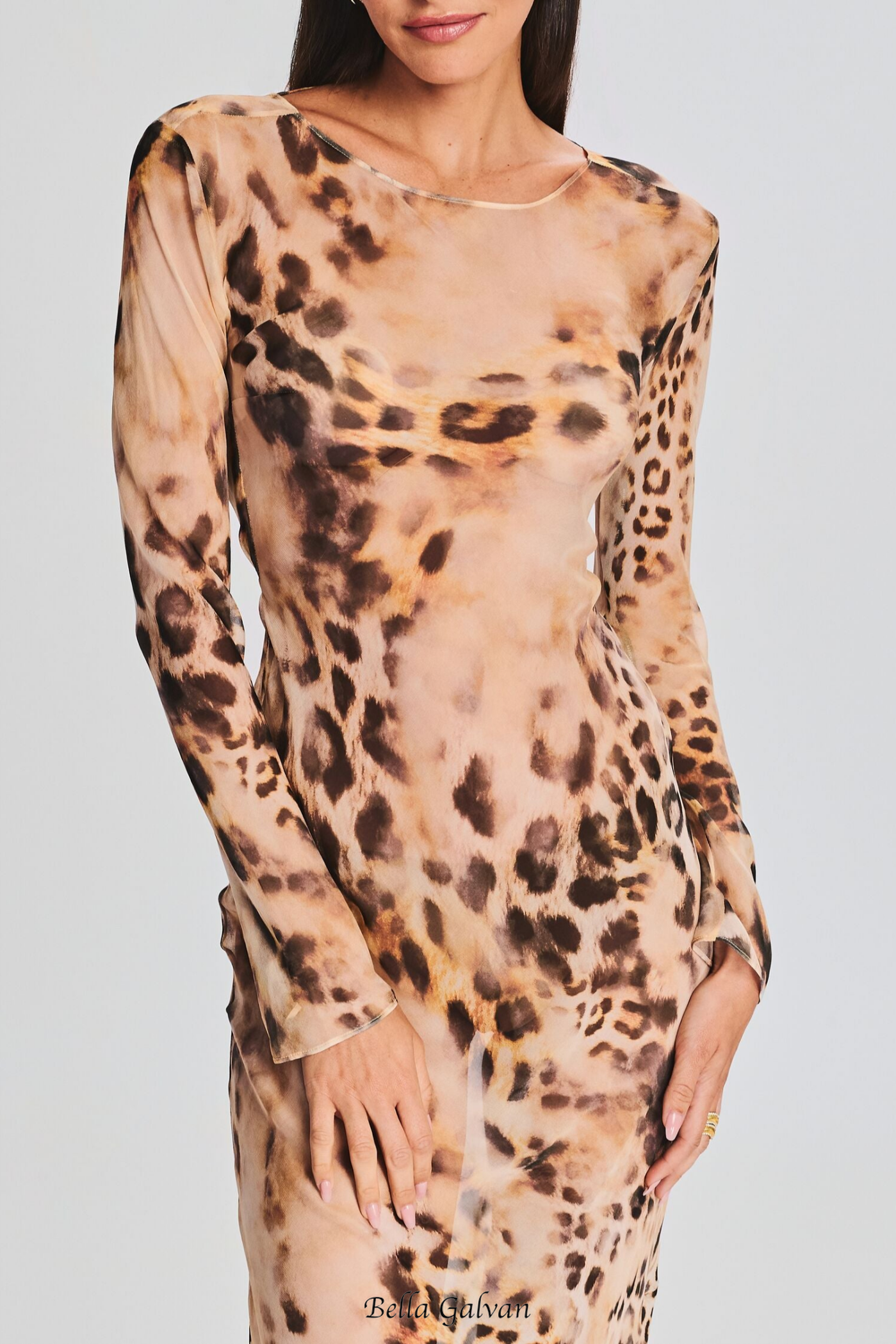 Flowering Girl Women winni Leopard Backless Silk Maxi Dress