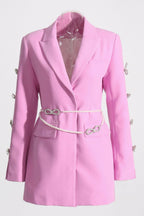 Flowering Girl Women Milena Bow-Detail Pearl Belted Blazer Dress