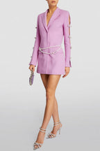 Flowering Girl Women Milena Bow-Detail Pearl Belted Blazer Dress