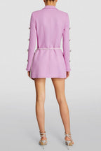 Flowering Girl Women Milena Bow-Detail Pearl Belted Blazer Dress