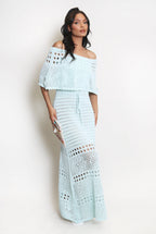 Crochet Overlay Bandeau Maxi Dress