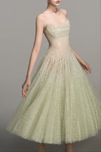 Mint Draped Lace Midi Dress
