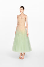 MINT OMBRE LACE MIDI DRESS