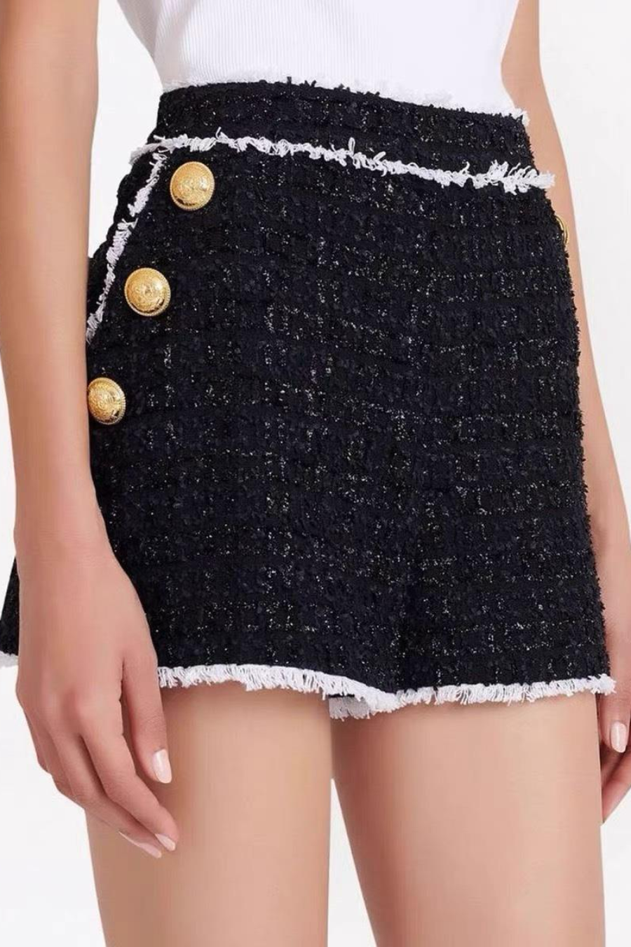 Flowering Girl Women Mishka Breasted Tweed Jacket - Black