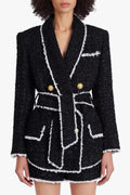 Flowering Girl Women Mishka Breasted Tweed Jacket - Black