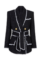 Flowering Girl Women Mishka Breasted Tweed Jacket - Black