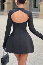 Flowering Girl Women Molly Open Back Long Sleeve Mini Dress