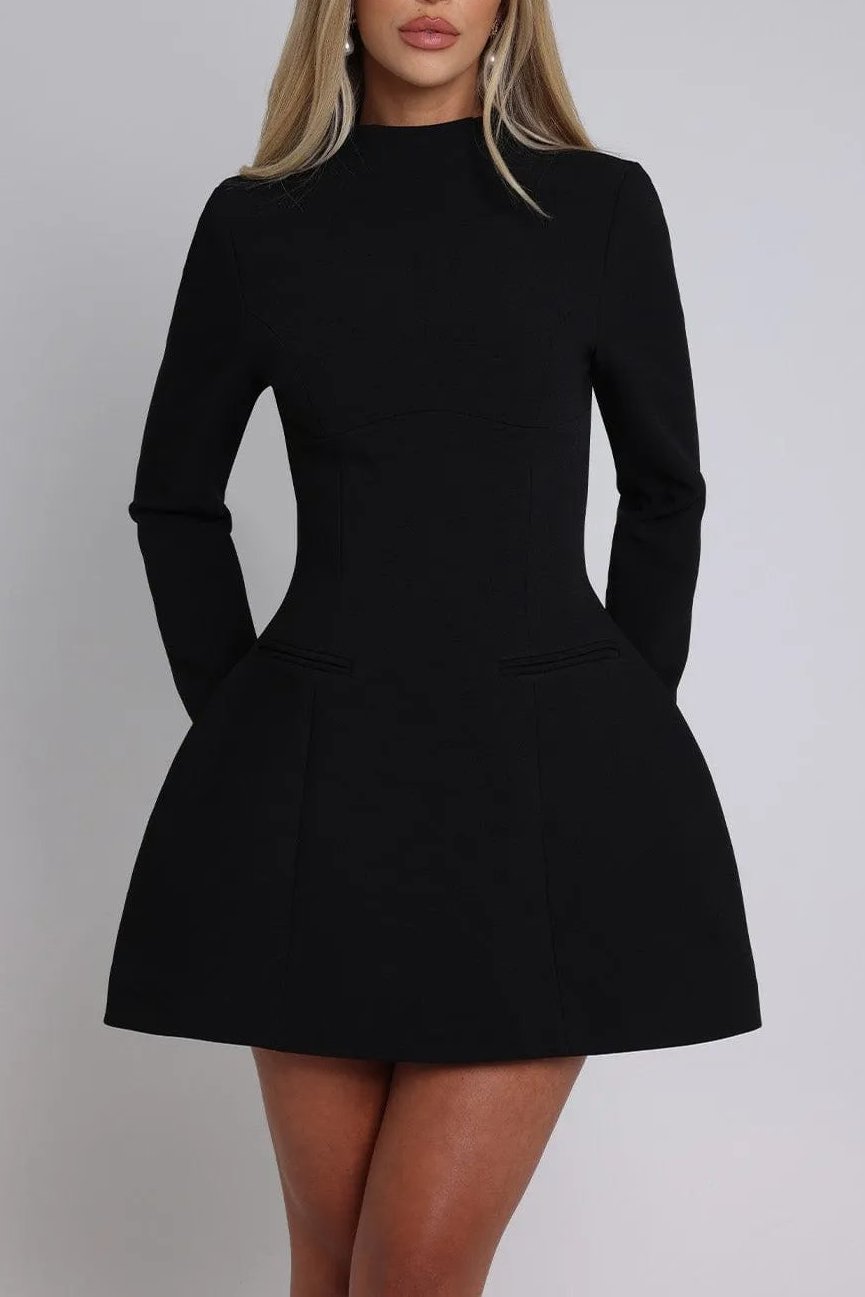 Flowering Girl Women Molly Open Back Long Sleeve Mini Dress