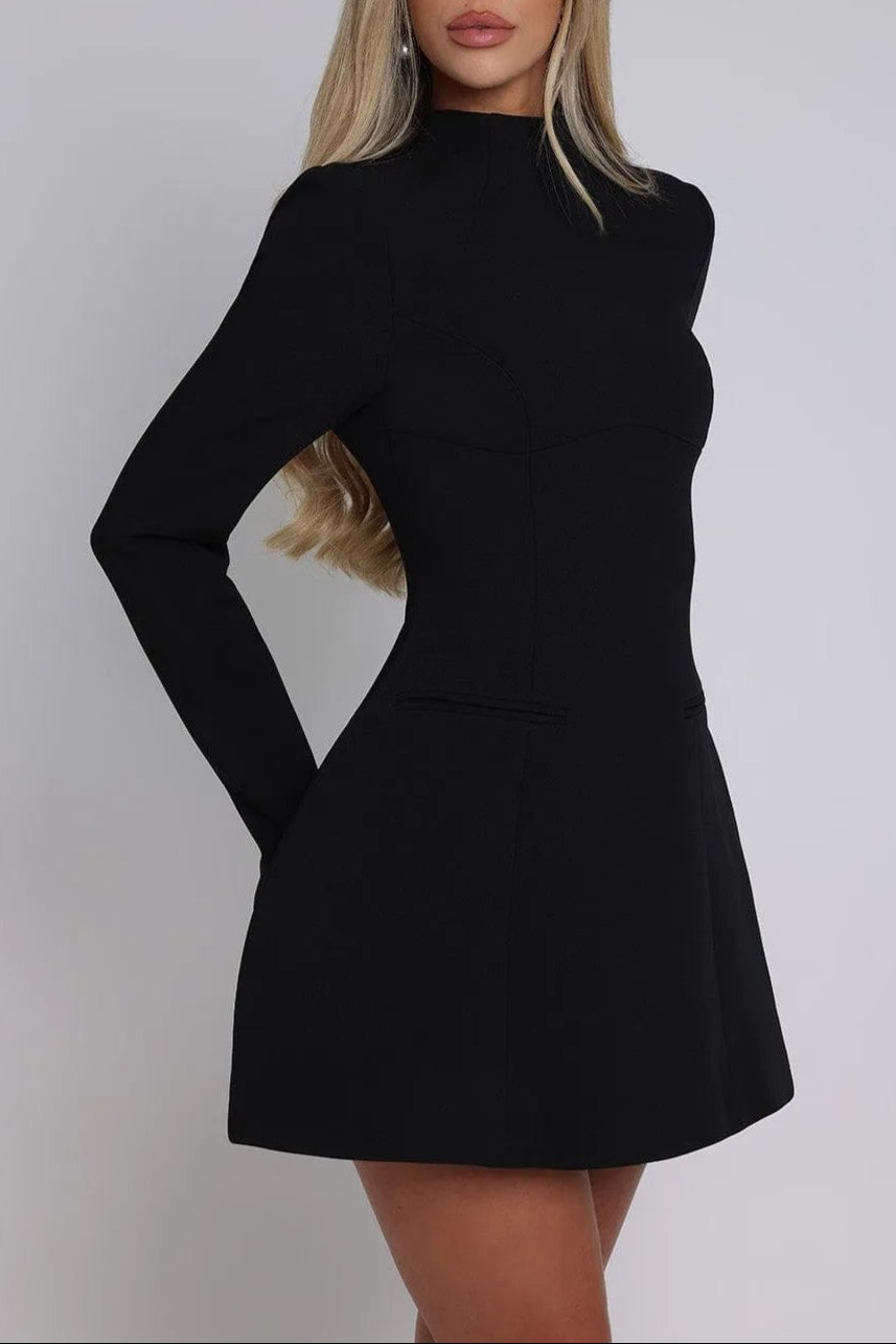 Flowering Girl Women Molly Open Back Long Sleeve Mini Dress