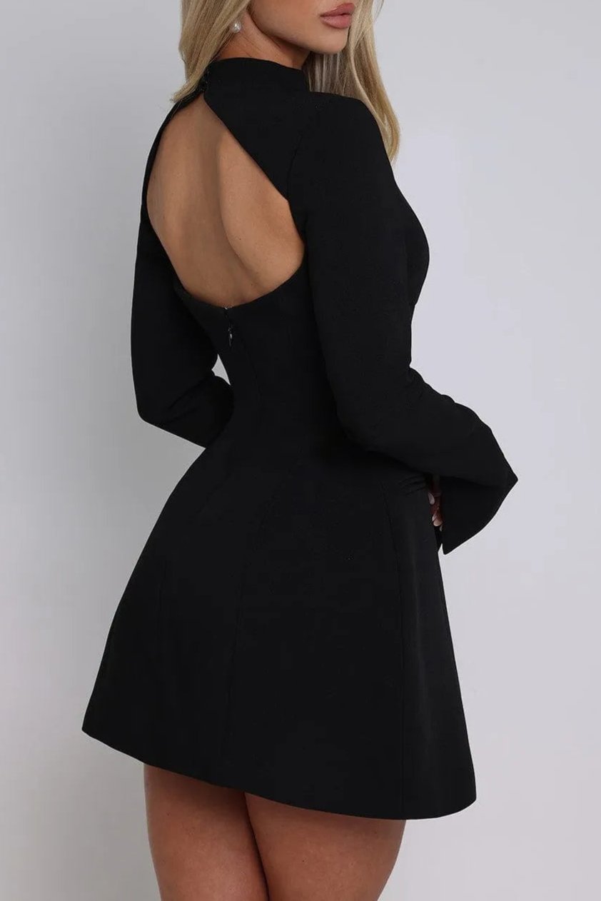 Flowering Girl Women Molly Open Back Long Sleeve Mini Dress