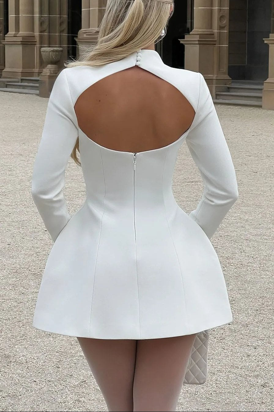 Flowering Girl Women Molly Open Back Long Sleeve Mini Dress