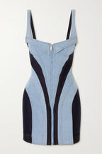 Flowering Girl Women Morgan Panelled Denim Mini Dress