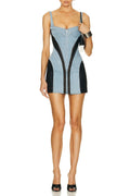 Flowering Girl Women Morgan Panelled Denim Mini Dress