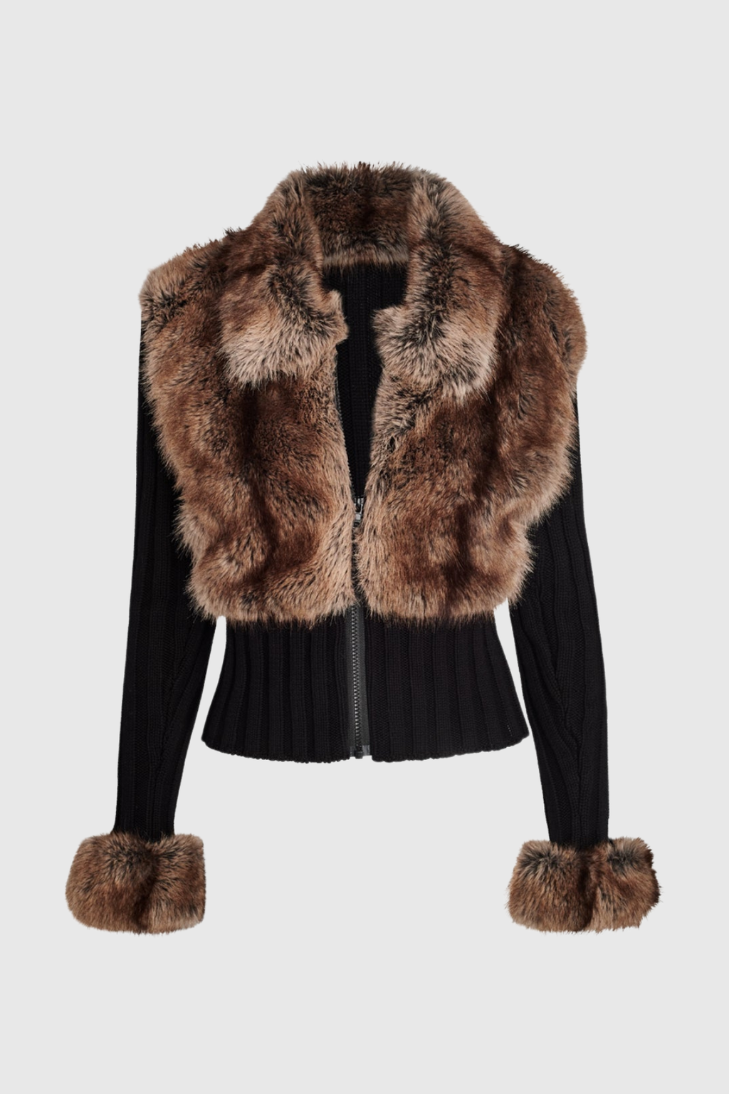 Geraldine Faux Fur Knit Coat