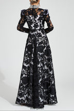 Flowering Girl Women sheila Black Diamond embroidered tulle Maxi Dress