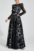 Flowering Girl Women sheila Black Diamond embroidered tulle Maxi Dress