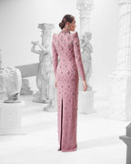 Katherine Pink Straight Cut Diamond Maxi Dress