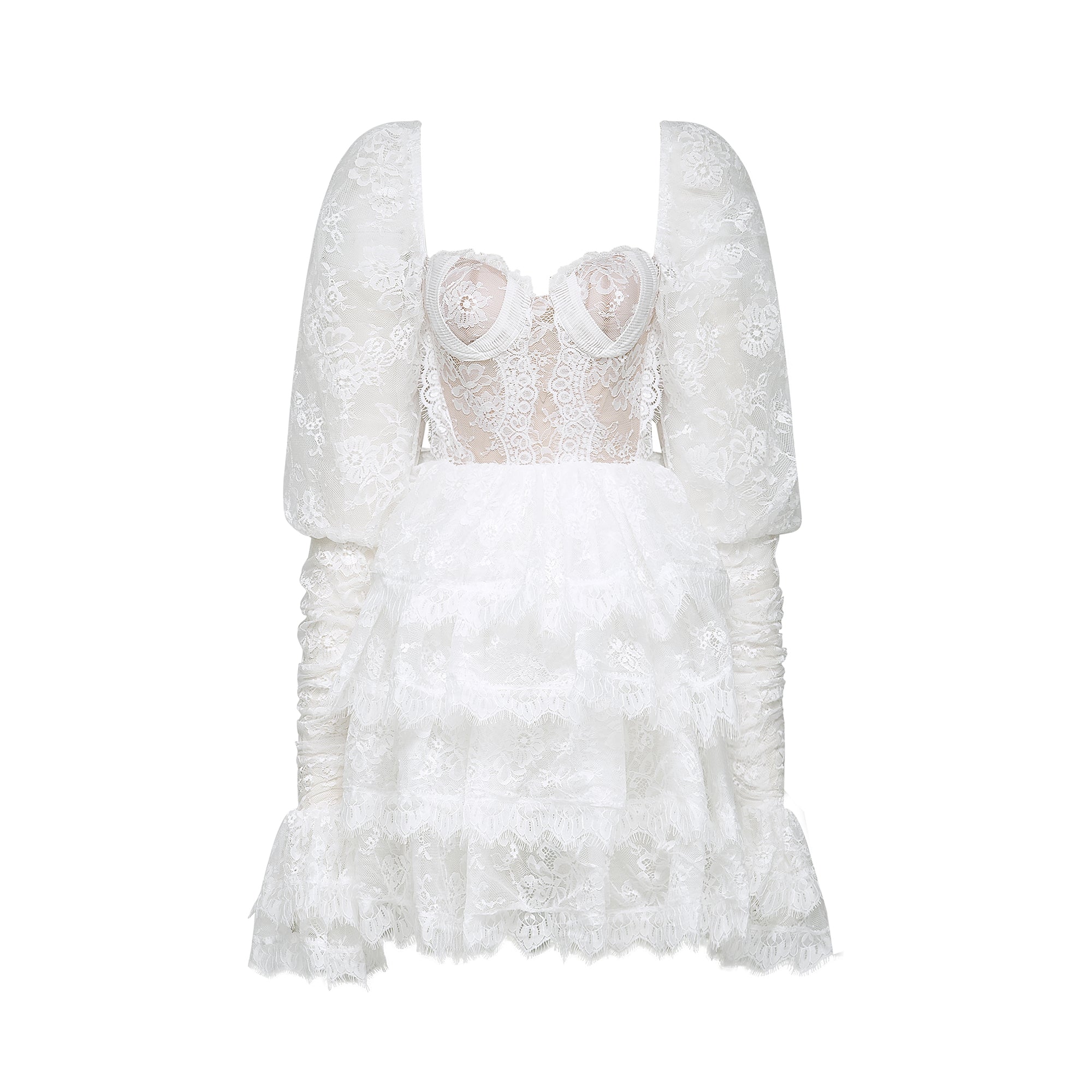 Flowering Girl Women Uiala Lace Puff Sleeves Mini Dress