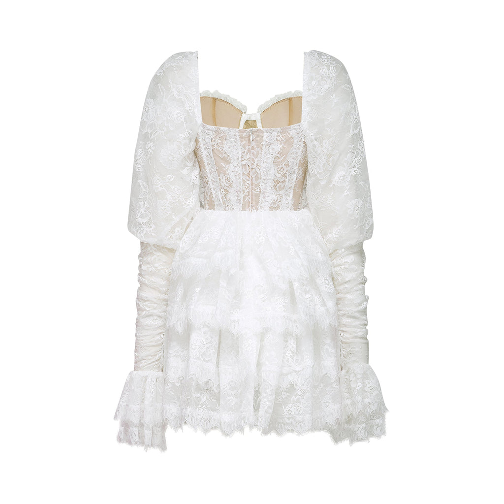 Flowering Girl Women Uiala Lace Puff Sleeves Mini Dress