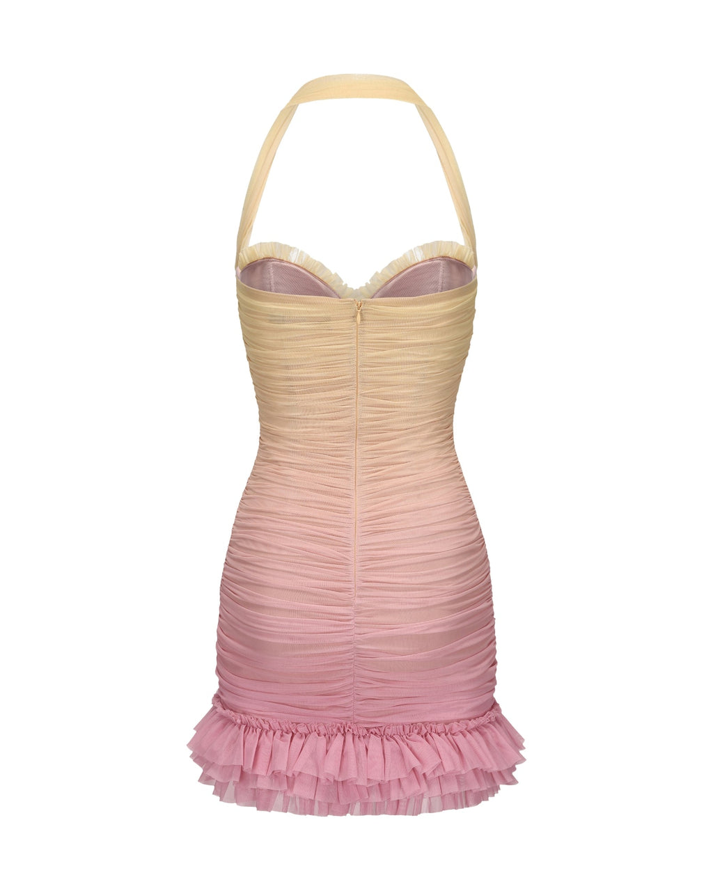 Flowering Girl Women joyce pleated hem mini dress in Gradient yellow