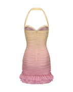 Flowering Girl Women joyce pleated hem mini dress in Gradient yellow