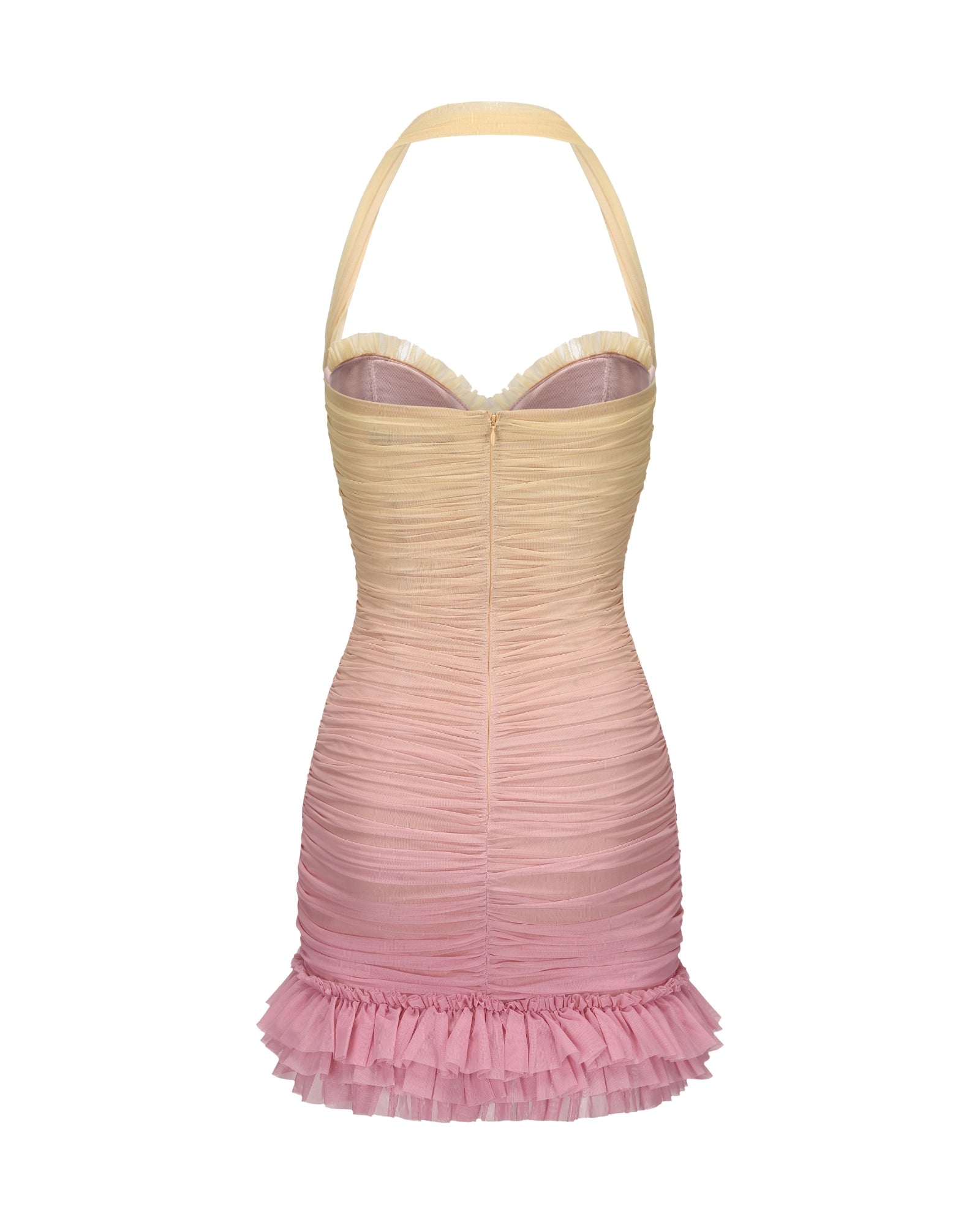 Flowering Girl Women joyce pleated hem mini dress in Gradient yellow