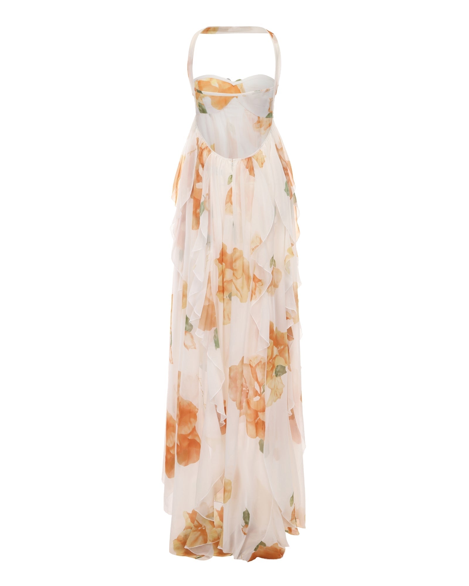 Flowering Girl Women joanna Floral Halter Backless Split Maxi Dress
