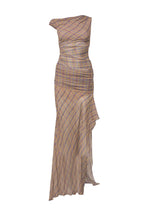 Flowering Girl Women One Shoulder Asymmetric Ruched Maxi Dress