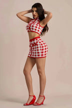 Flowering Girl Women Natalie Gingham Check Bandage Skirt Set