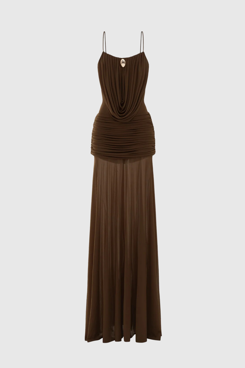 Flowering Girl Women Neraos Draped Ruched Maxi Dress - Brown