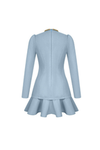 sylvia rhinestone neck cutout mini dress in blue