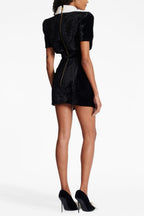 Flowering Girl Women Nia Velvet V-Neck Mini Dress