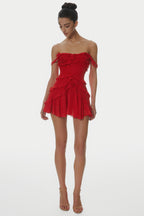 Nirva Off Shoulder Ruffle Mini Dress