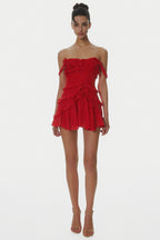 Nirva Off Shoulder Ruffle Mini Dress