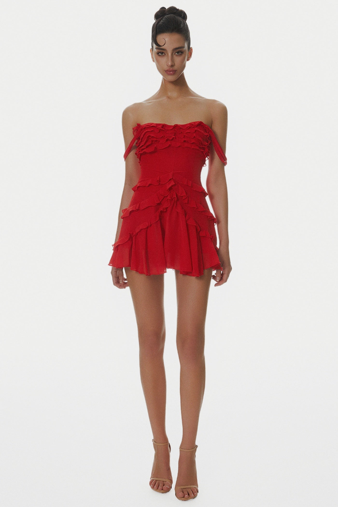 Flowering Girl Women Nirva Off Shoulder Ruffle Mini Dress