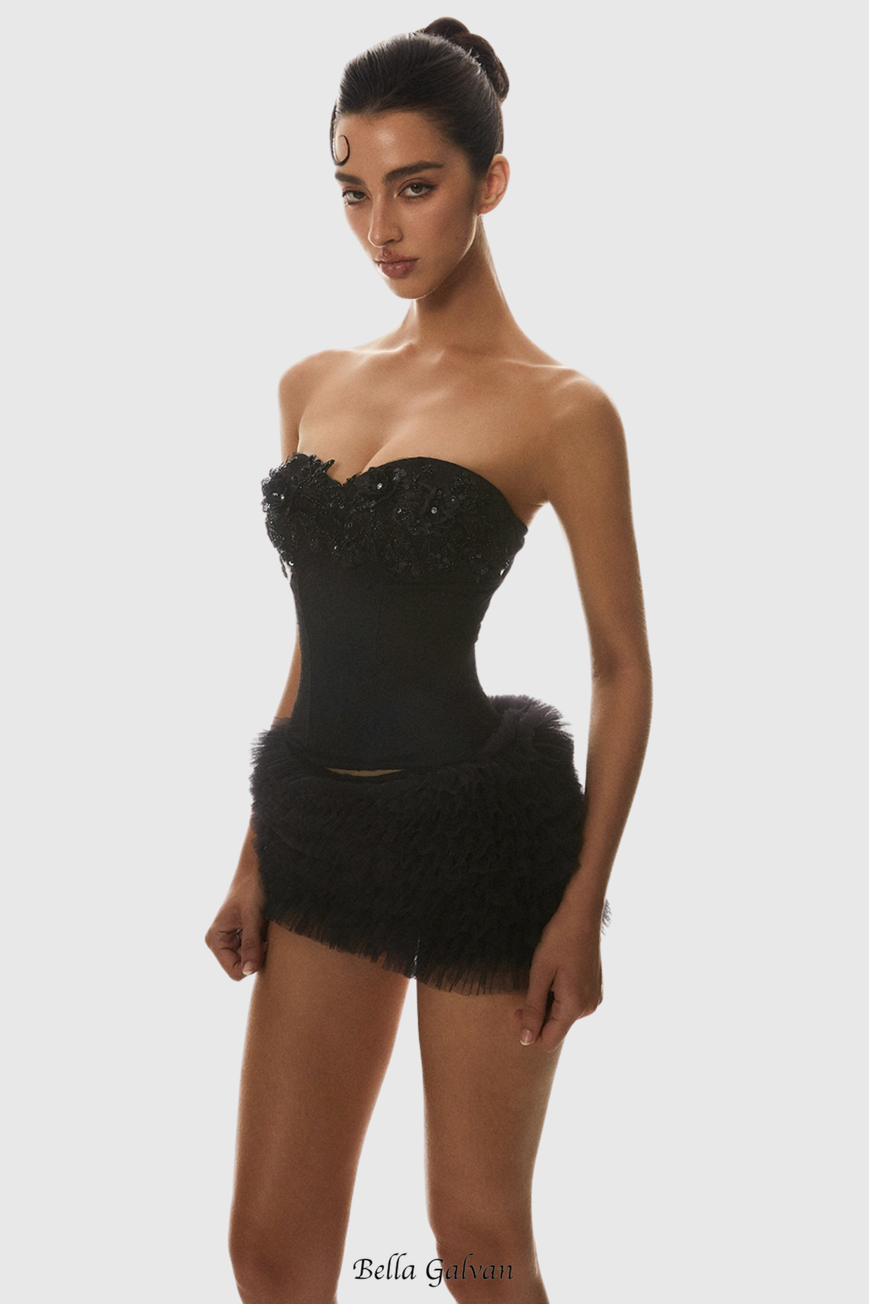 Nketia Sequin Embroidery Strapless Corset