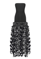Flowering Girl Women Nodin Strapless Dot Mesh Maxi Dress - Black